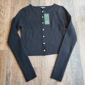 NWT Target Faux Pearl Button Front Cardigan Sweater Size Small in Black